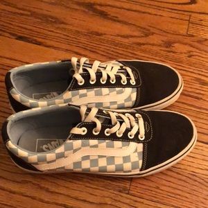 Blue checkered Vans